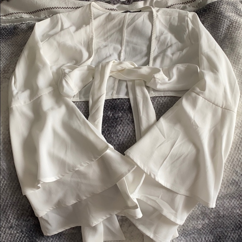COPY - White Front Tie Blouse